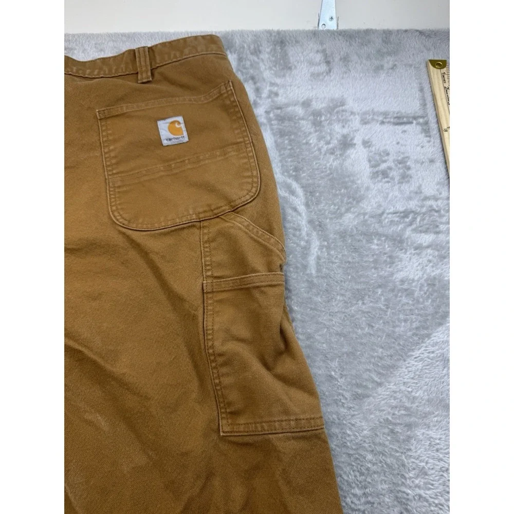 Carhartt 103279 211 Rugged Flex Relaxed Fit Duck Work Pants 42x32 Brown Distress